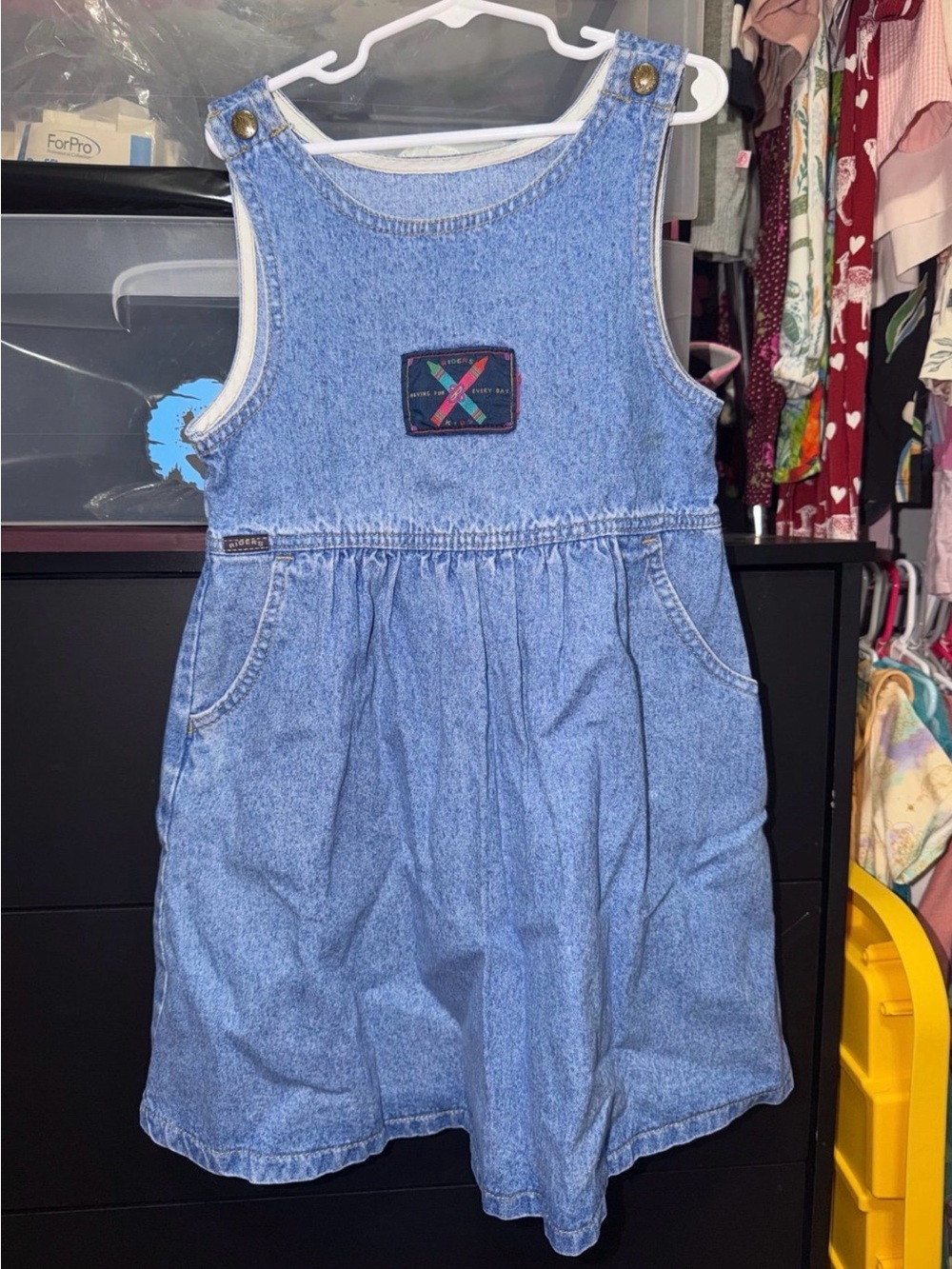 Riders by Lee Light Blue Denim Pinafore Dress